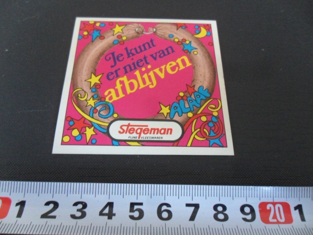 sticker Stegeman fijne vleeswaren Je kunt er niet van afblij, Ophalen, Zo goed als nieuw