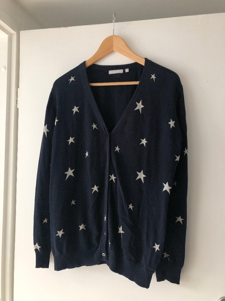 Dames vest Donkerblauw met sterren Peek & Cloppenburg, Ophalen, Zo goed als nieuw, Maat 46/48 (XL) of groter, Blauw