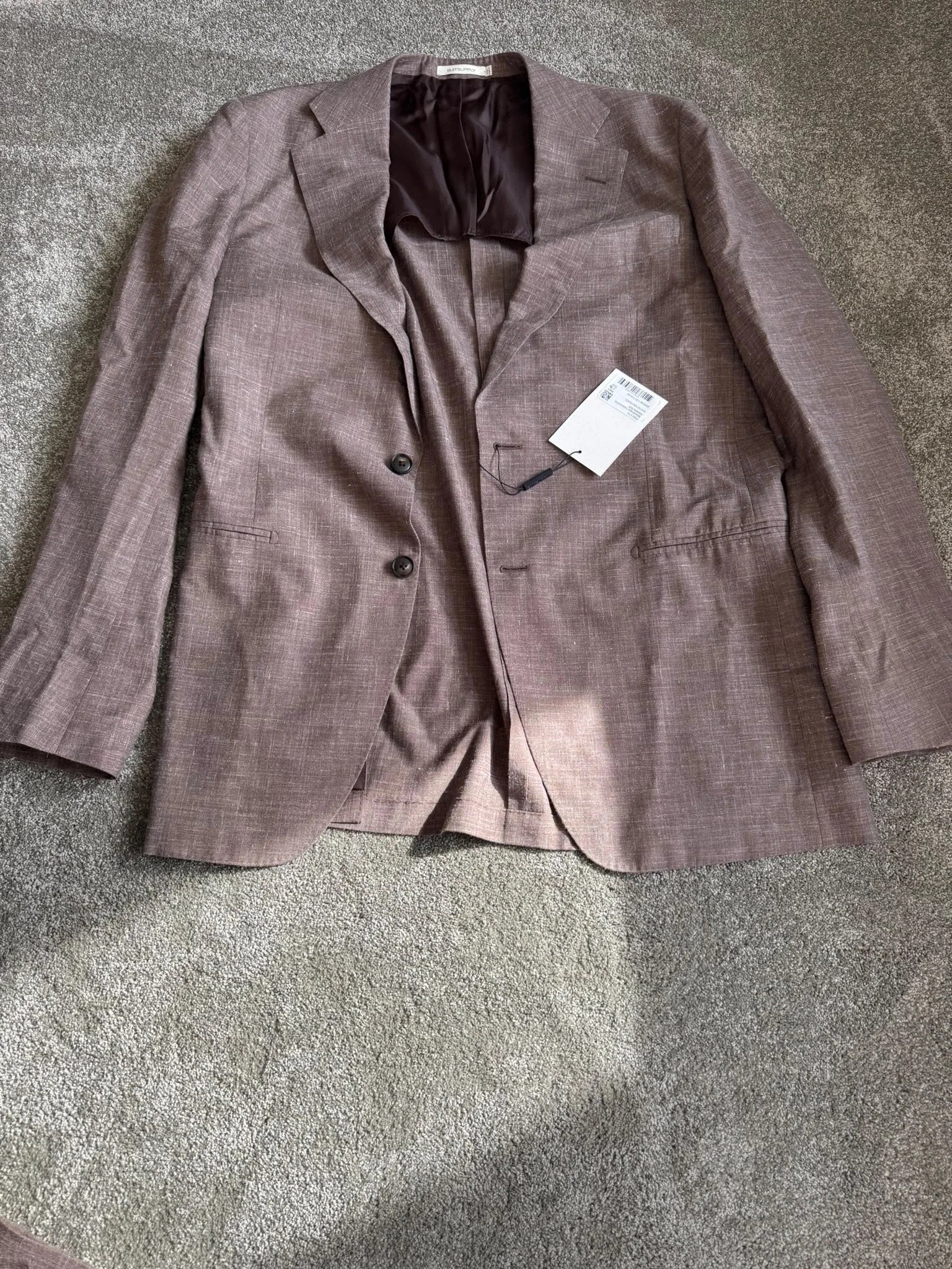 Suitsupply Havana pak bruin wol-zijde-linnen 52L - nieuw, Ophalen of Verzenden, Nieuw, Maat 52/54 (L), Bruin