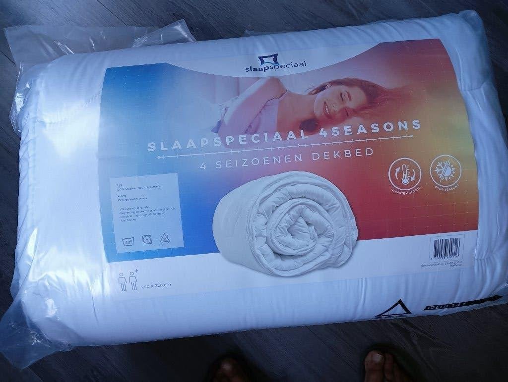 Nieuw in verpakking 4 seizoenen dekbed 2.40 x 2.20, Ophalen, Wit, Deken of Dekbed, Nieuw