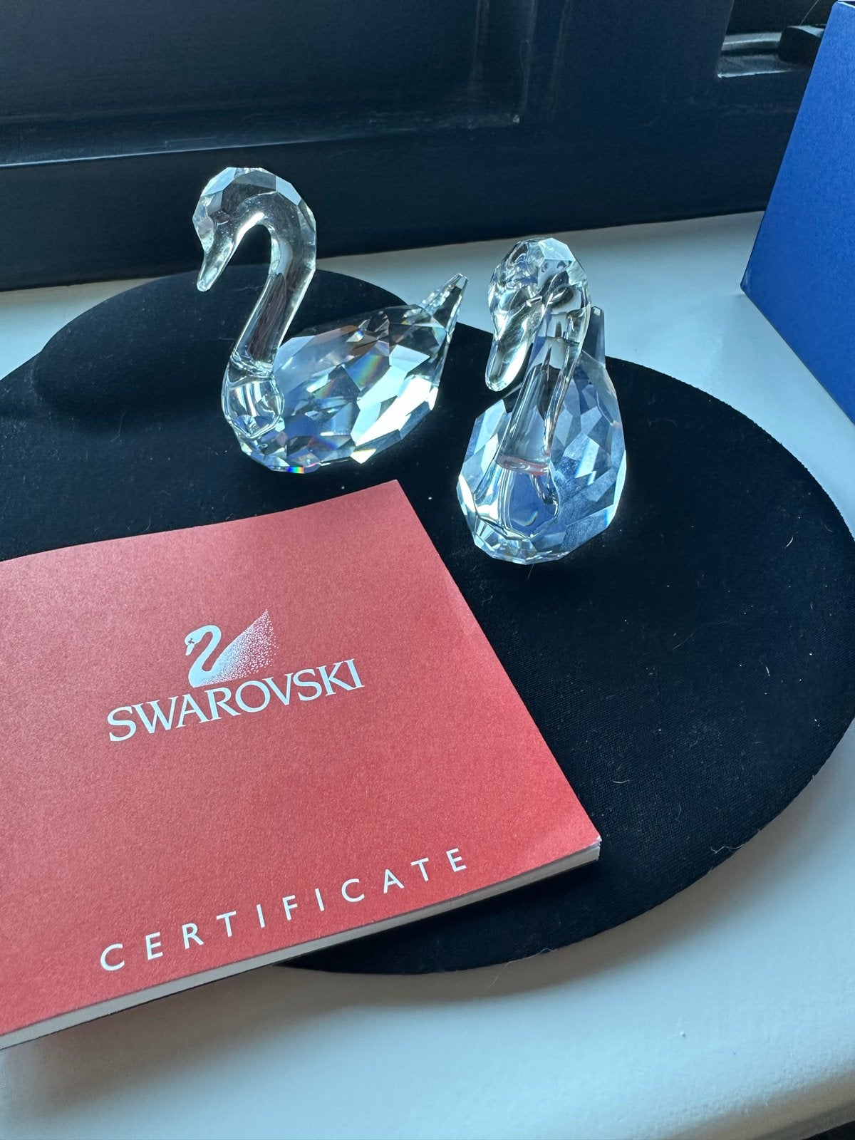 5. Swarovski Kristallen Zwanen - Set van 2 met Certificaat, Ophalen of Verzenden, Zo goed als nieuw, Figuurtje