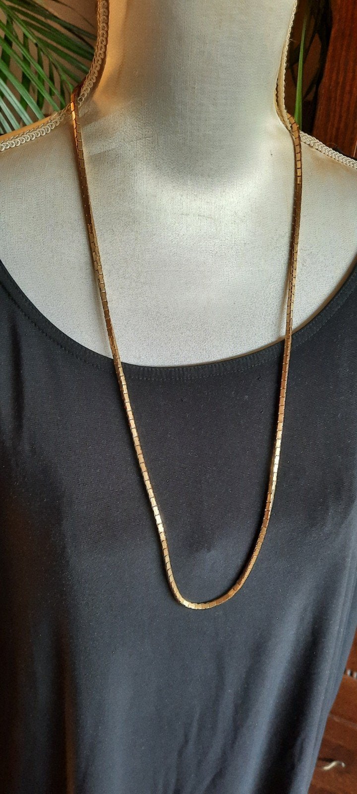 Vintage ketting, box schakel met 18 krt. gf slot,uit erfenis, Ophalen of Verzenden, Zo goed als nieuw, Goud