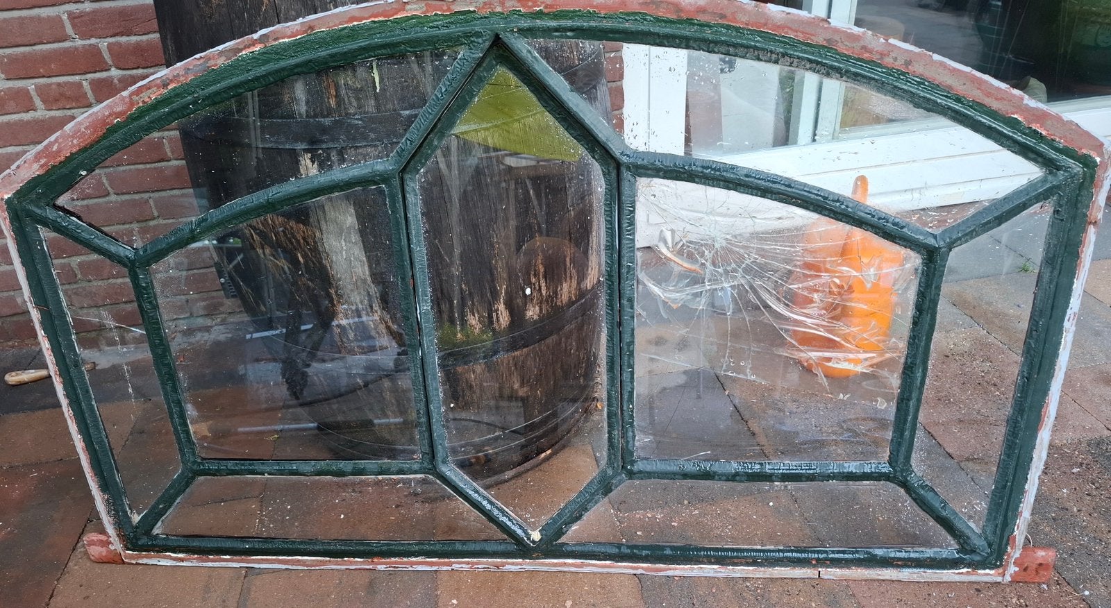 Stalraam gietijzer met opendraaiend raampje, Doe-het-zelf en Verbouw, Glas en Ramen, Ophalen, Gevelraam of Ruit, Gebruikt, 80 tot 120 cm
