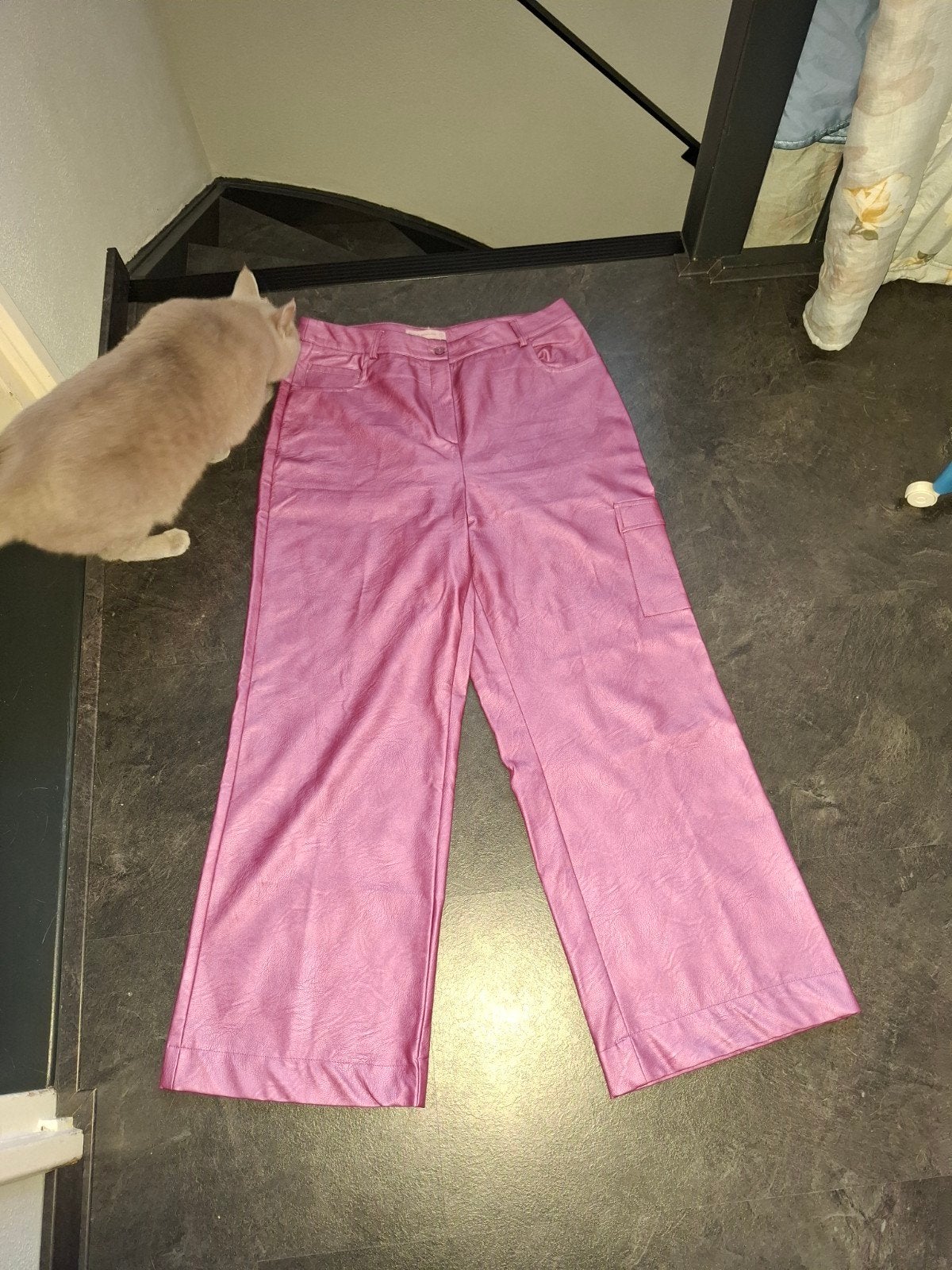 Studio Anneloes pu leren broek cargo maat large zgan, Studio Anneloes, Paars, Ophalen of Verzenden, Zo goed als nieuw