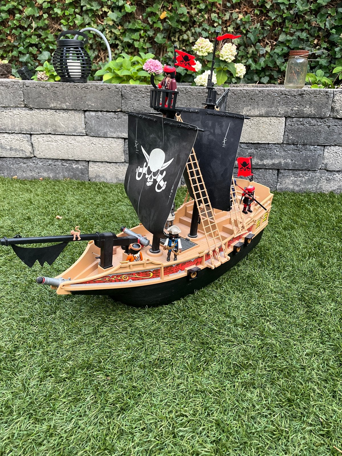 Playmobil Piratenschip met Figuren en Accessoires, Kinderen en Baby's, Speelgoed | Playmobil, Pirates, Gebruikt, Verzenden, Losse onderdelen