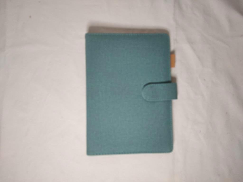 K637 Blauw/grijze agenda organizer A5 kunststof stofmotief, Diversen, Agenda's, Onbekend, Ophalen of Verzenden, Zo goed als nieuw