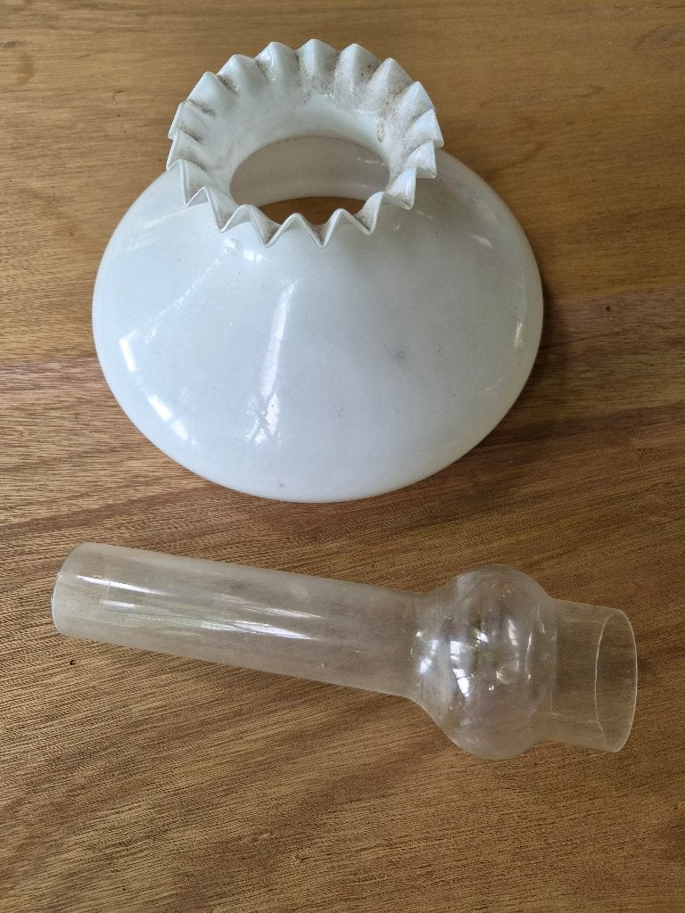 Lampenkappen, Huis en Inrichting, Lampen | Lampenkappen, Gebruikt, Wit, Rond, Glas