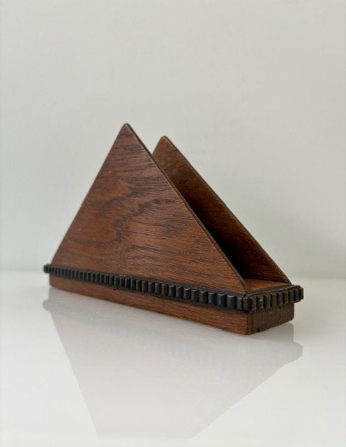 Vintage houten brievenstandaard – Amsterdamse School stijl, Antiek en Kunst, Ophalen of Verzenden