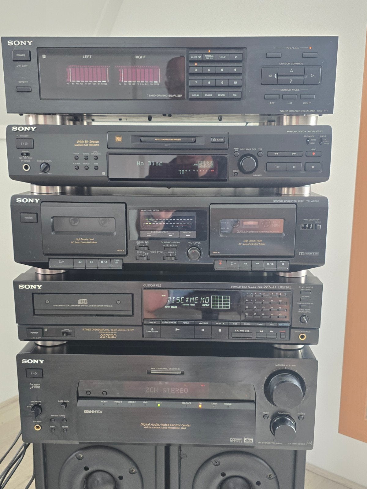 Sony hifi set – ES / QS / MiniDisc / Equalizer, Ophalen, Cassettedeck, Sony