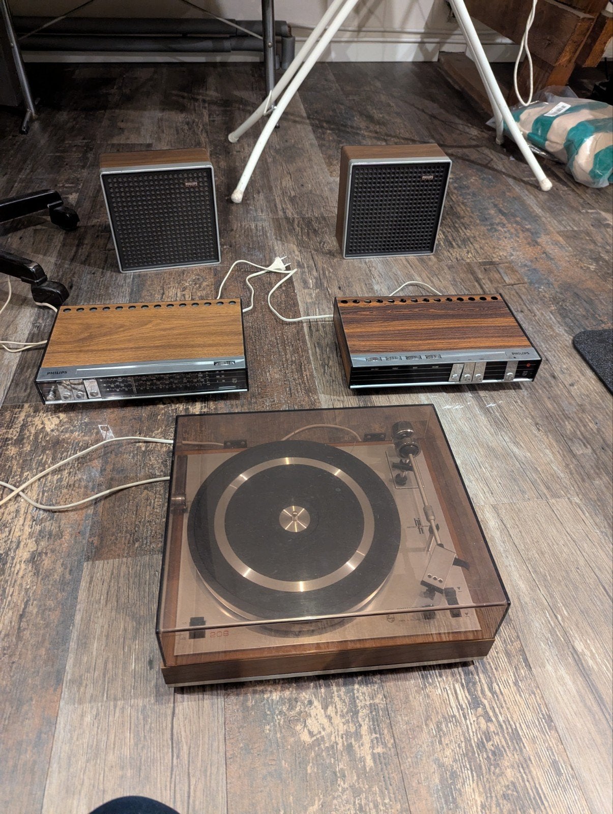 Philips GA208 platenspeler + 22RH580 + 22RH690 + 2x 22RH401, Ophalen, Gebruikt, Philips