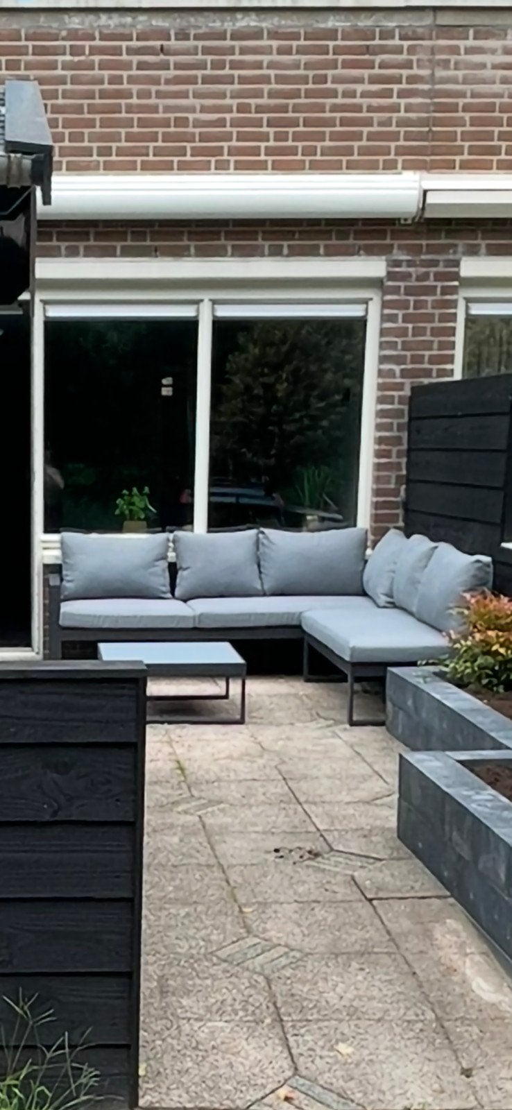 Caldeia Vinci Basics Loungebank met Kussens, Ophalen, 5 zitplaatsen, Aluminium, Zo goed als nieuw