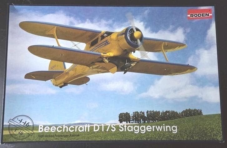 Roden Beechcraft D17S Staggerwing 1:48, Overige merken, Ophalen of Verzenden, Zo goed als nieuw, Groter dan 1:72