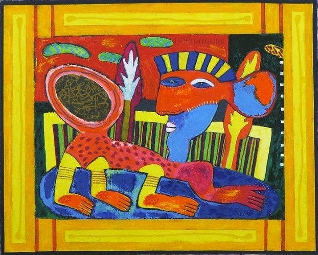 Clemens Briels - "Dish Dog", Gesigneerd, Verzenden, Zeefdruk
