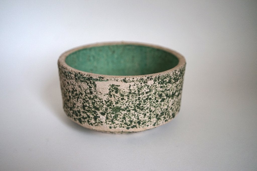 Chamotte berkenbast bloempot pot vintage keramiek aardewerk, Gebruikt, Rond, Binnen, Ophalen of Verzenden