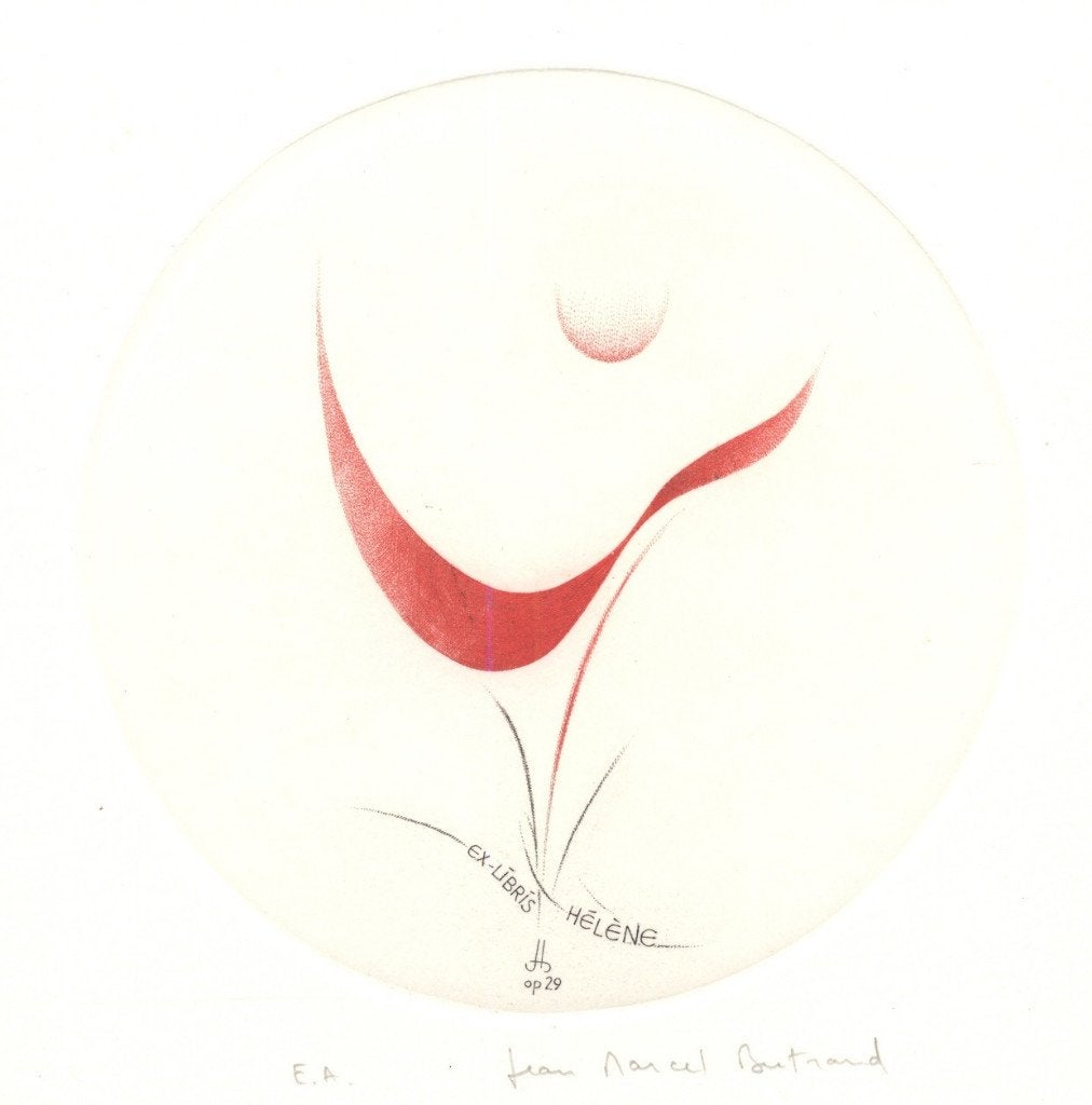 0084 Ex Libris Frankrijk : Jean Marcel Bertrand, 1988, Antiek en Kunst, Verzenden, Ex libris