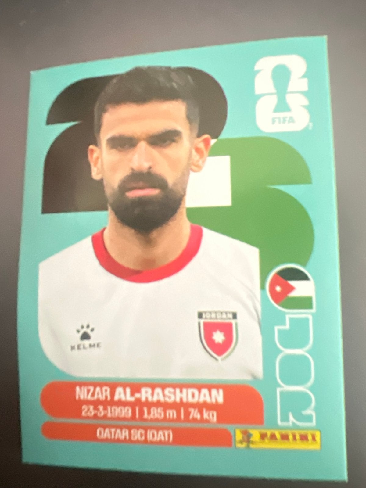 Nizar Al-Rashdan Panini  wk 2026 SC sticker, Verzenden, Zo goed als nieuw, Overige sporten, Spelerskaart
