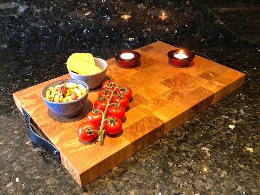 Serveerplank Kops eiken Hapjesplank Borrelplank 50x30x3,5, Ophalen of Verzenden, Nieuw