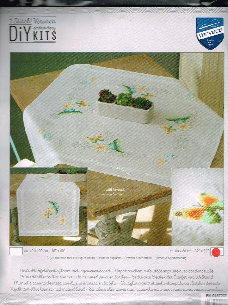 Cado vervaco borduurpakket dekservet, bloemen en vlinders, Ophalen of Verzenden, Nieuw, Handborduren, Borduurpakket