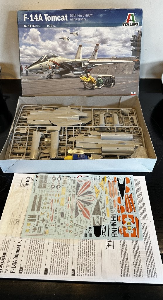 Italeri 1414 F-14A Tomcat 1:72 Modelbouwdoos - F-14 Tomcat, Ophalen, 1:72 tot 1:144, Italeri, Zo goed als nieuw