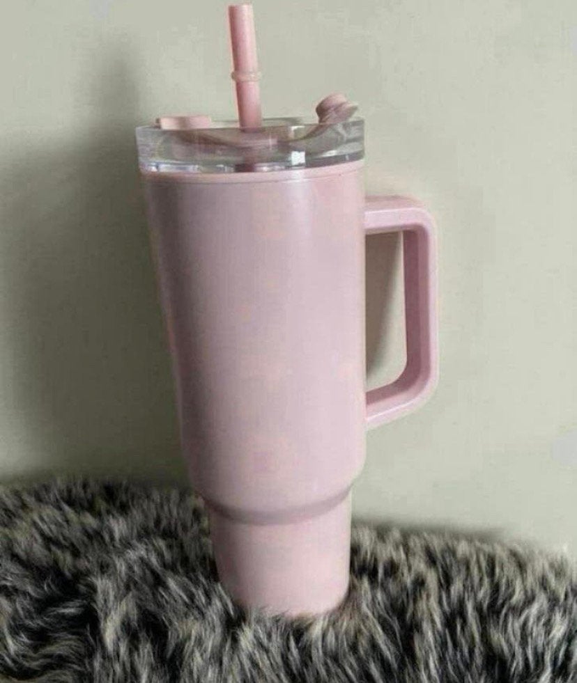 Isoleerbeker met rietje roze nieuw, Verzenden, Nieuw