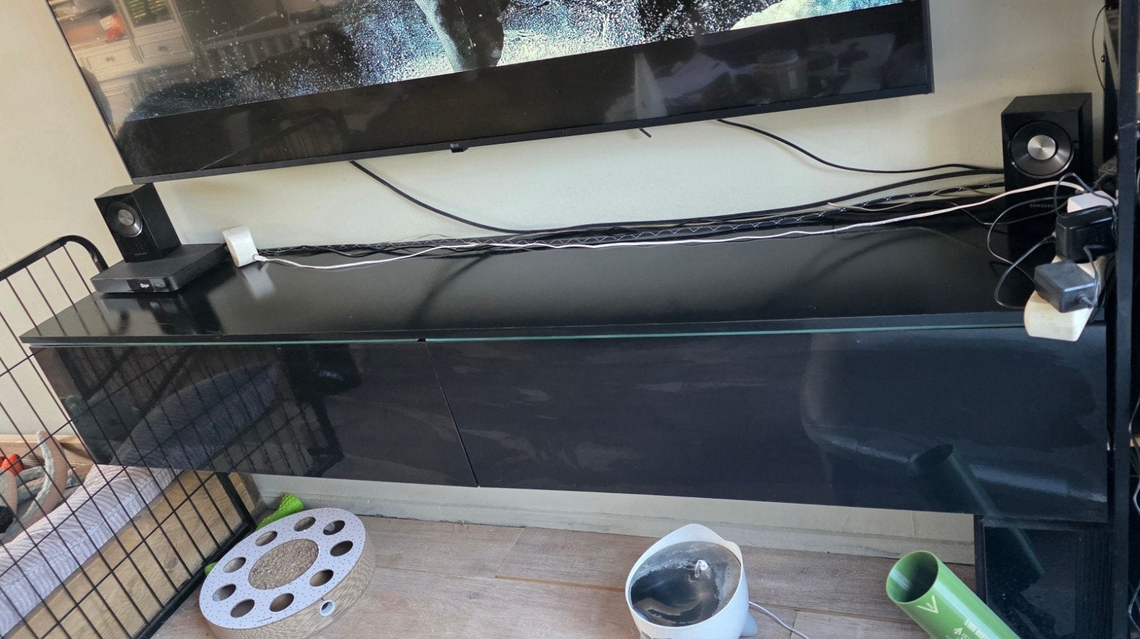 tv meubel zwevend zwart, Ophalen, Zo goed als nieuw, 25 tot 50 cm, Minder dan 100 cm