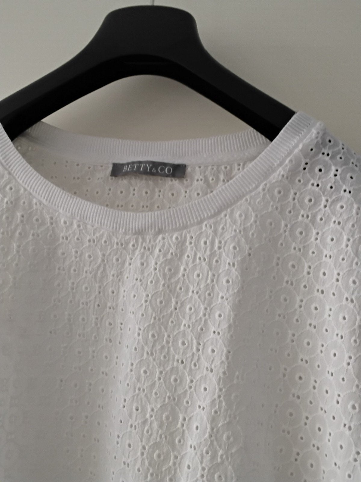 Blouse wit Betty&Co 44 korte mouw, Wit, Maat 42/44 (L), Ophalen of Verzenden, Zo goed als nieuw