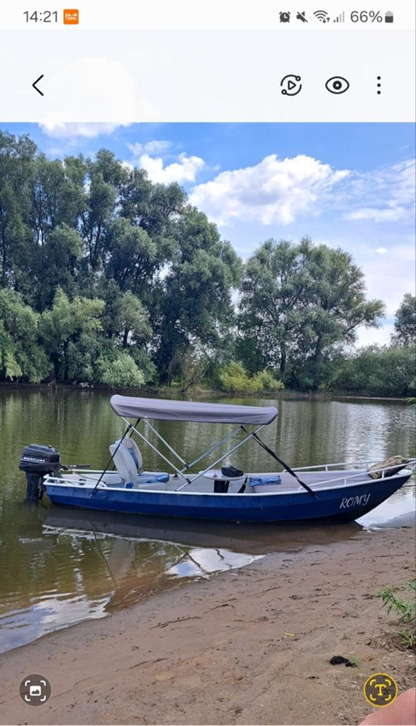 Visboot/Sloep 9.9pk Mercury inclusief trailer, Watersport en Boten, Vis- en Consoleboten, Ophalen, Zo goed als nieuw, Elektrische start