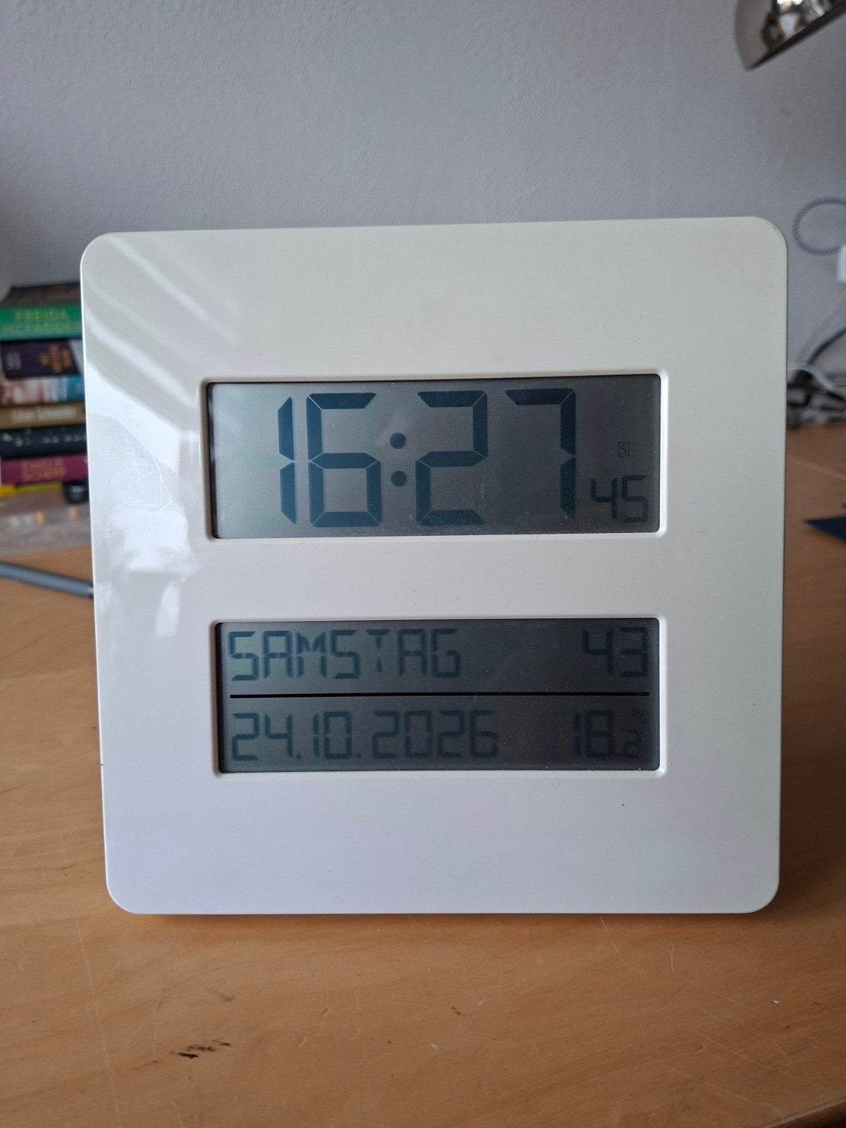 Digitale  SENIOREN Dementie KLOK met datum en temperatuurwee, Wit, Overige typen, Ophalen of Verzenden, Zo goed als nieuw