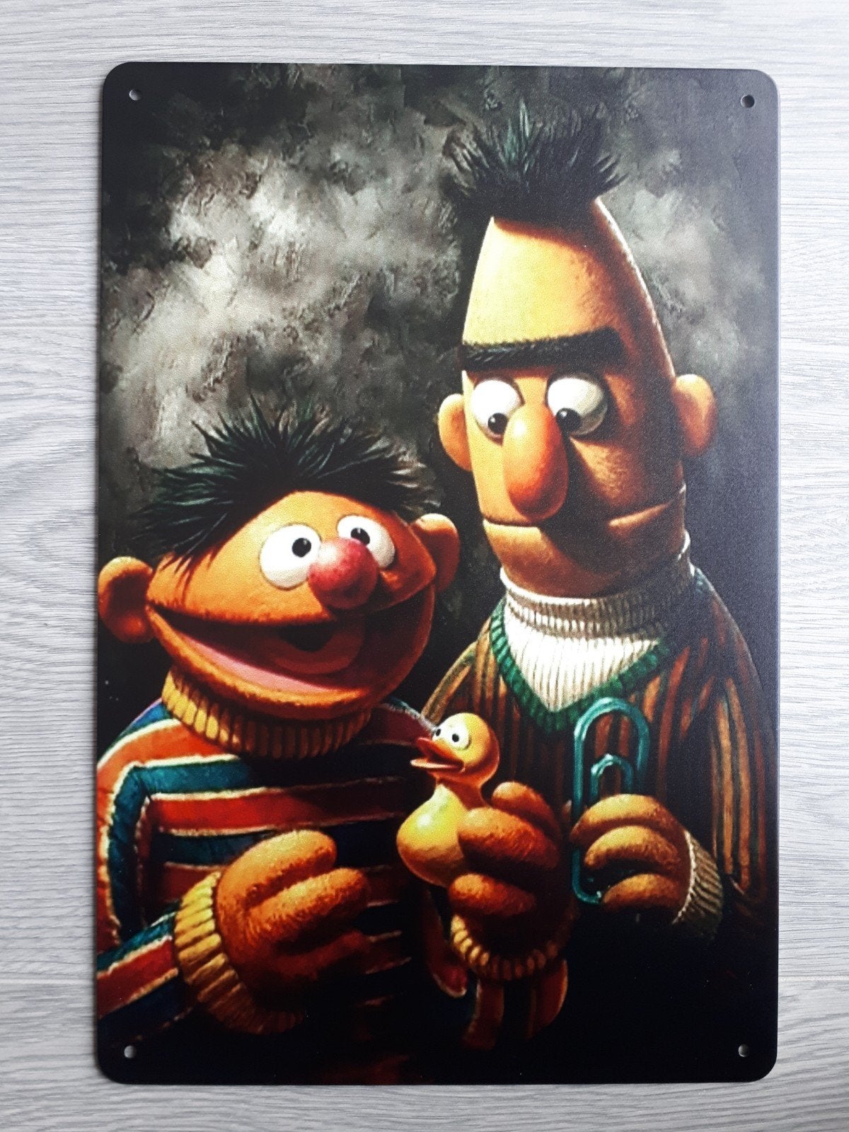Bert En Ernie 20x30 cm Metalen Reclamebord, Verzamelen, Verzenden, Nieuw, Reclamebord