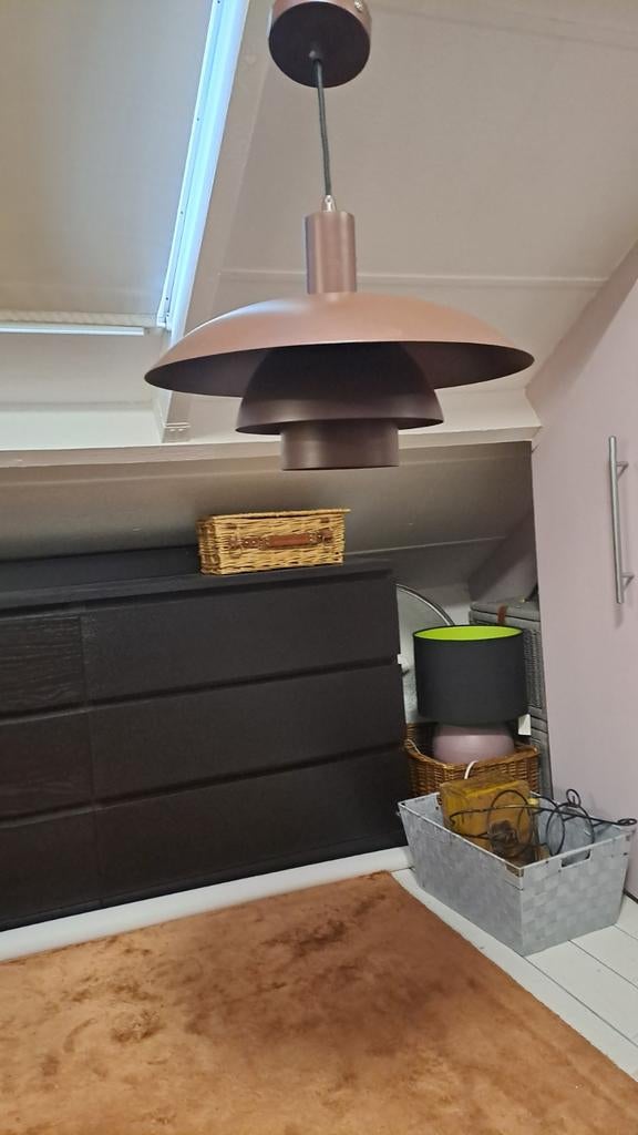 Deense design schalenlamp look a like - bruin - Ø 36 cm, Gebruikt, Ophalen of Verzenden, Minder dan 50 cm, Deens design