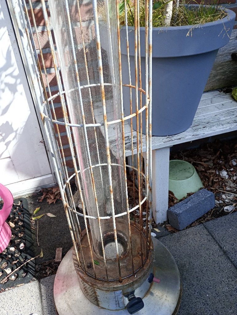 Glasbuis flame heather, Tuin en Terras, Terrasverwarmers, Ophalen, Gebruikt, Gas, Vloer