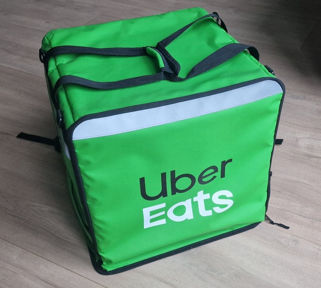 Uber Eats bezorgtaseen bericht, Sieraden, Tassen en Uiterlijk, Tassen | Rugtassen, 40 cm of meer, Zo goed als nieuw, Waterdicht