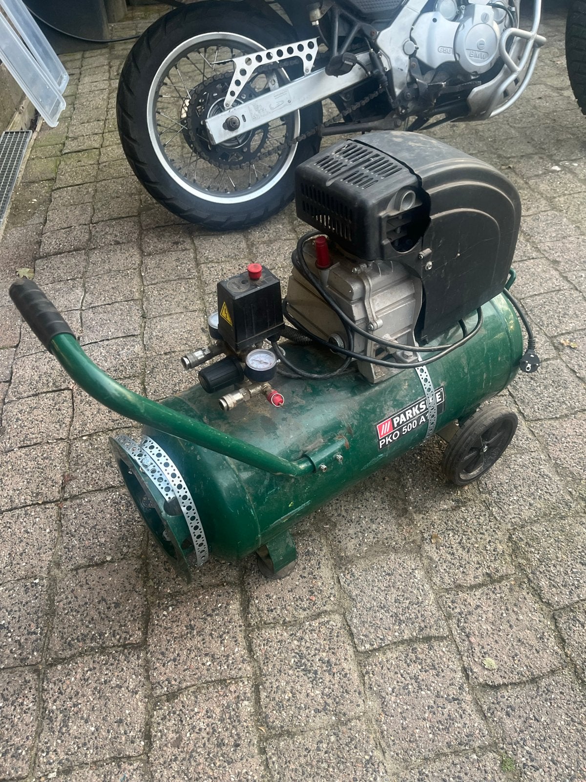 Parkside PKO 500 A1 Compressor - 50L, 10 bar, Gebruikt, 10 bar of meer, Ophalen of Verzenden, 25 tot 100 liter