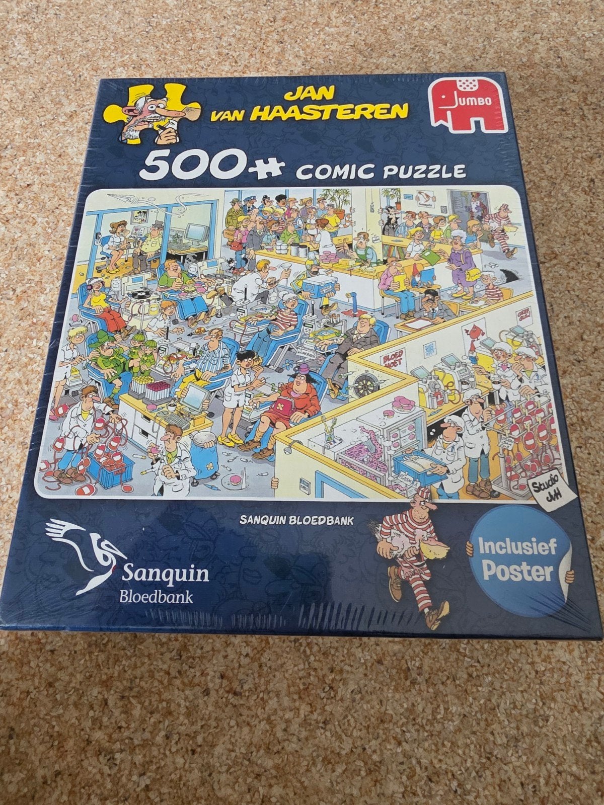 Jan van Haasteren Sanquin Bloedbank 500+ stukjes, Ophalen of Verzenden, Minder dan 500 stukjes, Nieuw, Legpuzzel