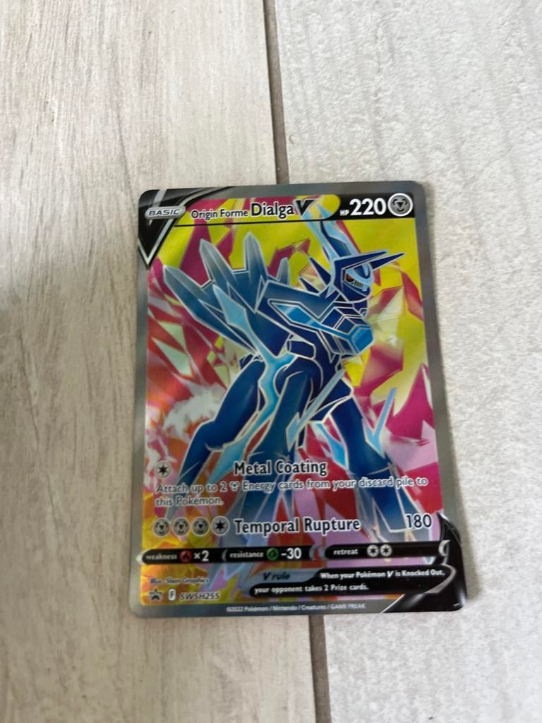 Pokémon Kaart: Origin Forme Dialga V (SWSH255), Hobby en Vrije tijd, Verzamelkaartspellen | Pokémon, Zo goed als nieuw, Losse kaart