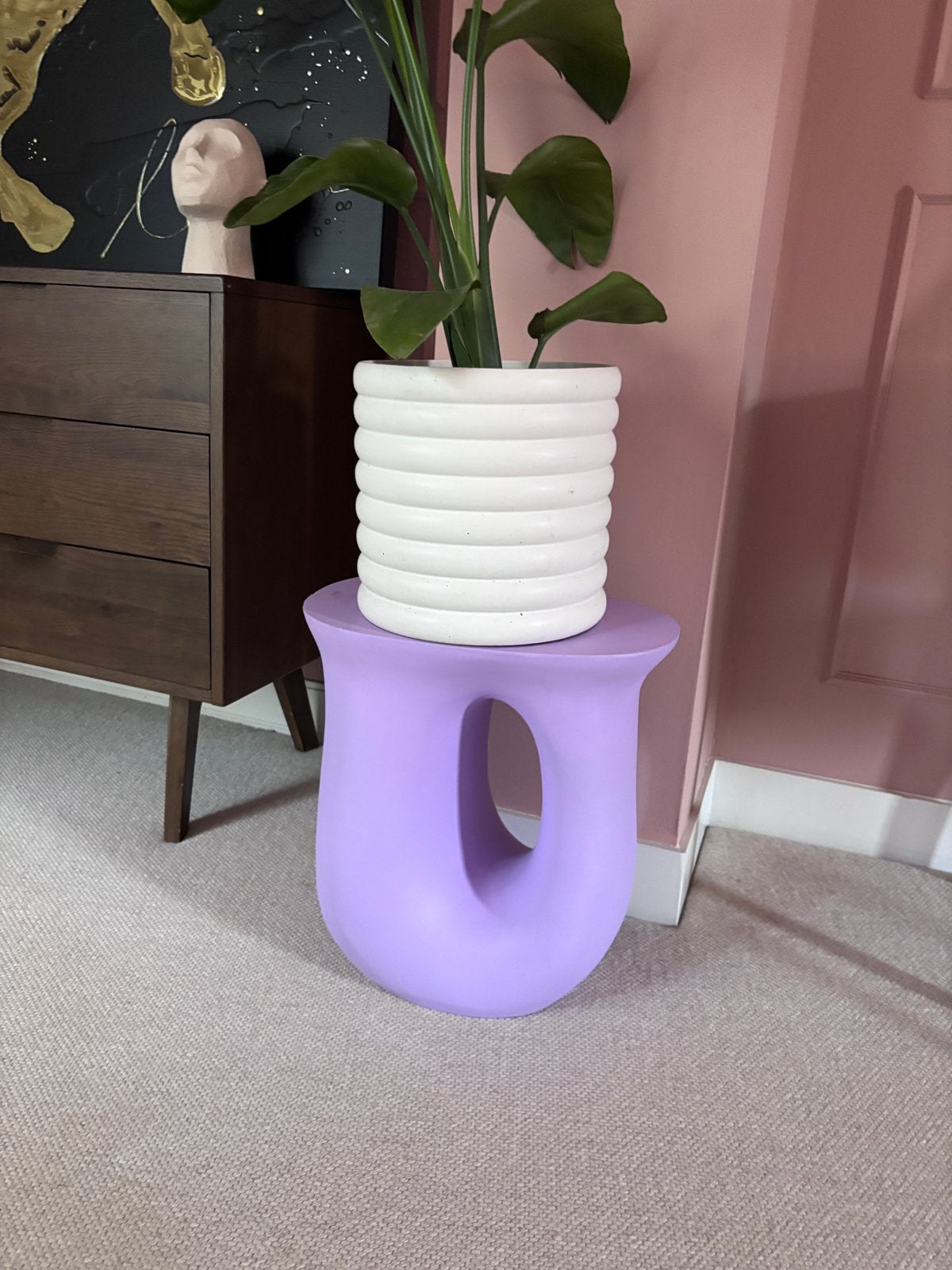 Xenos plantentafel paars 45 cm hoog, Gebruikt, Overige vormen, Ophalen, 45 tot 60 cm