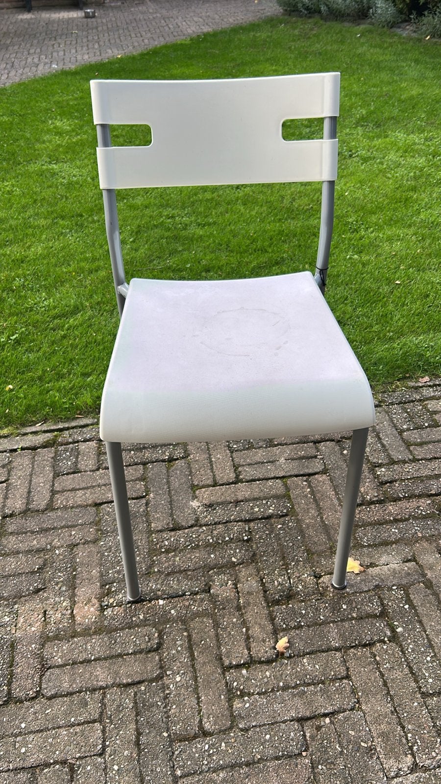 4 Stoeltjes, Kunststof, Gebruikt, Wit, Ophalen of Verzenden