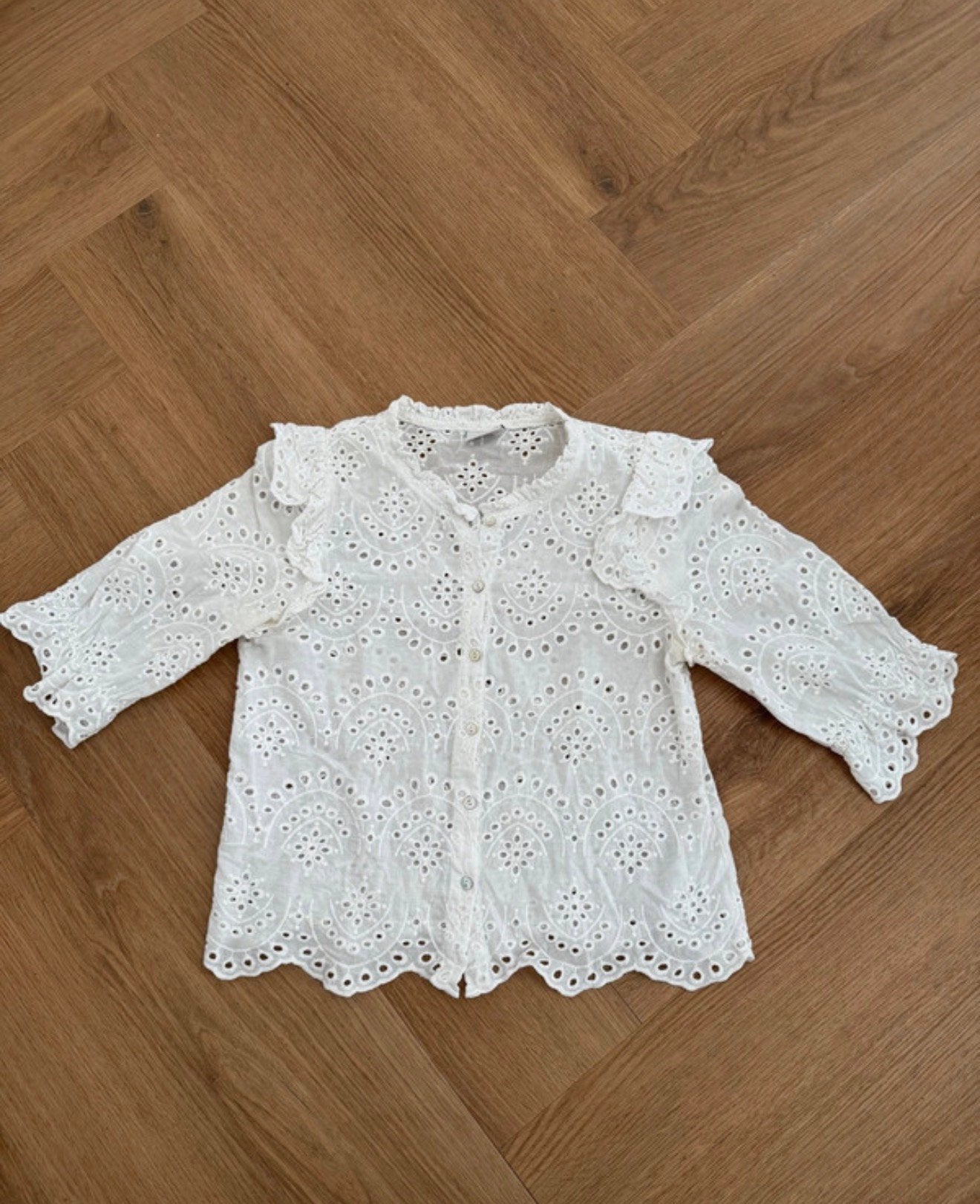 Leuke blouse | maat S, Wit, Ophalen of Verzenden, Zo goed als nieuw, Korte mouw