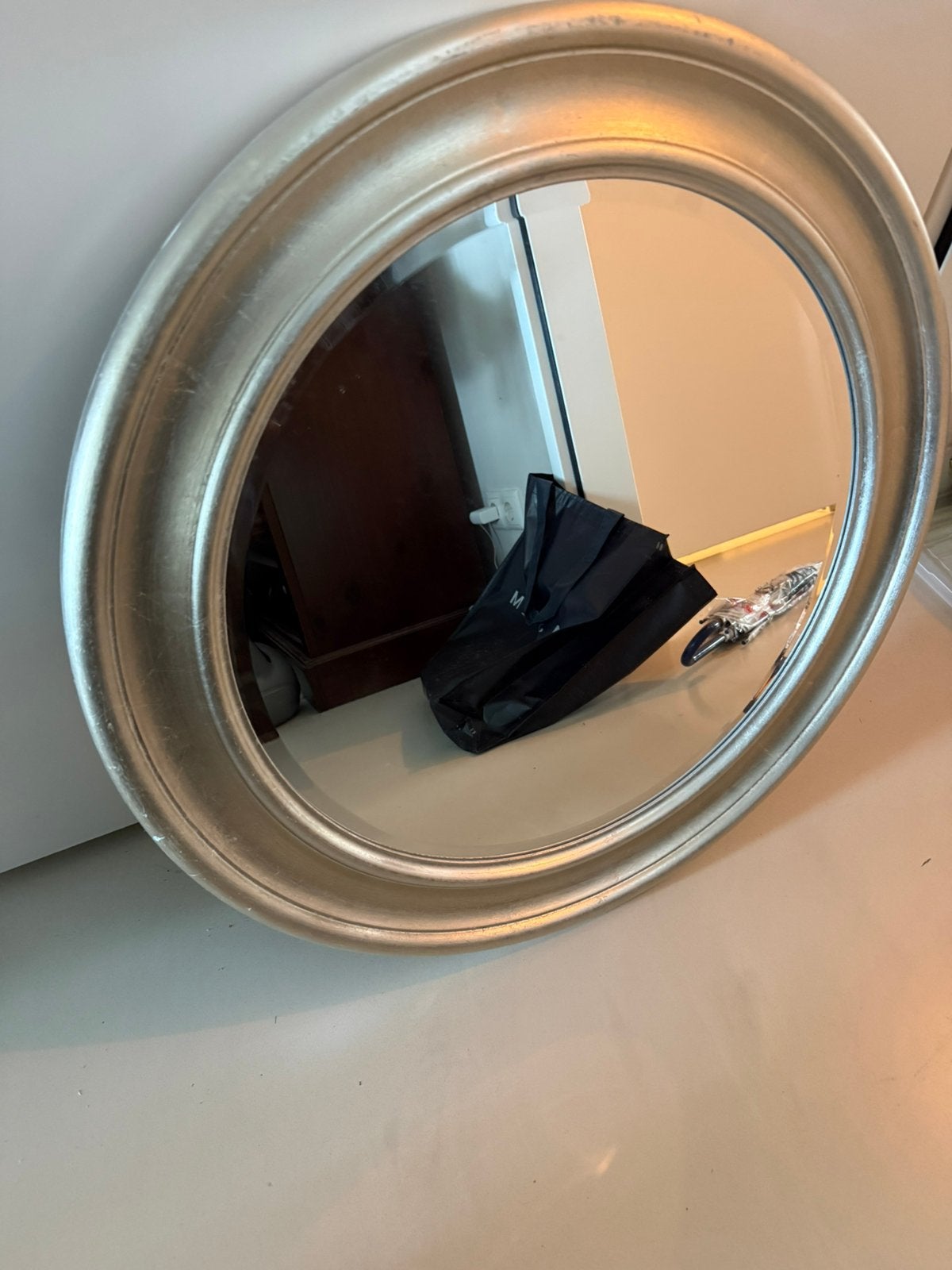 Spiegel, Ophalen, Minder dan 50 cm, Rond, Zo goed als nieuw