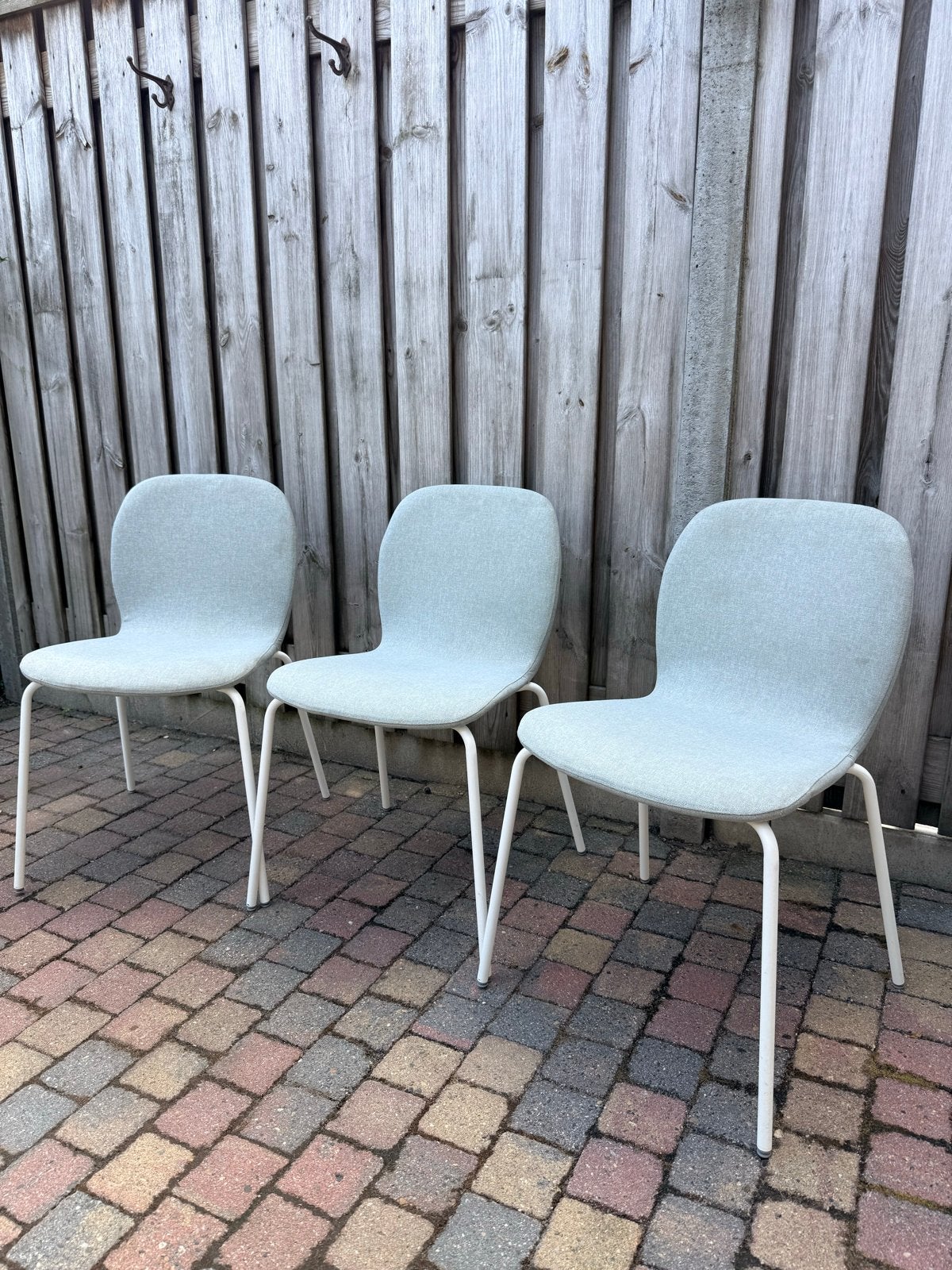 GRATIS 3 Ikea stoelen groen/grijs, Huis en Inrichting, Stoelen, Ophalen, Gebruikt, Overige kleuren, Drie