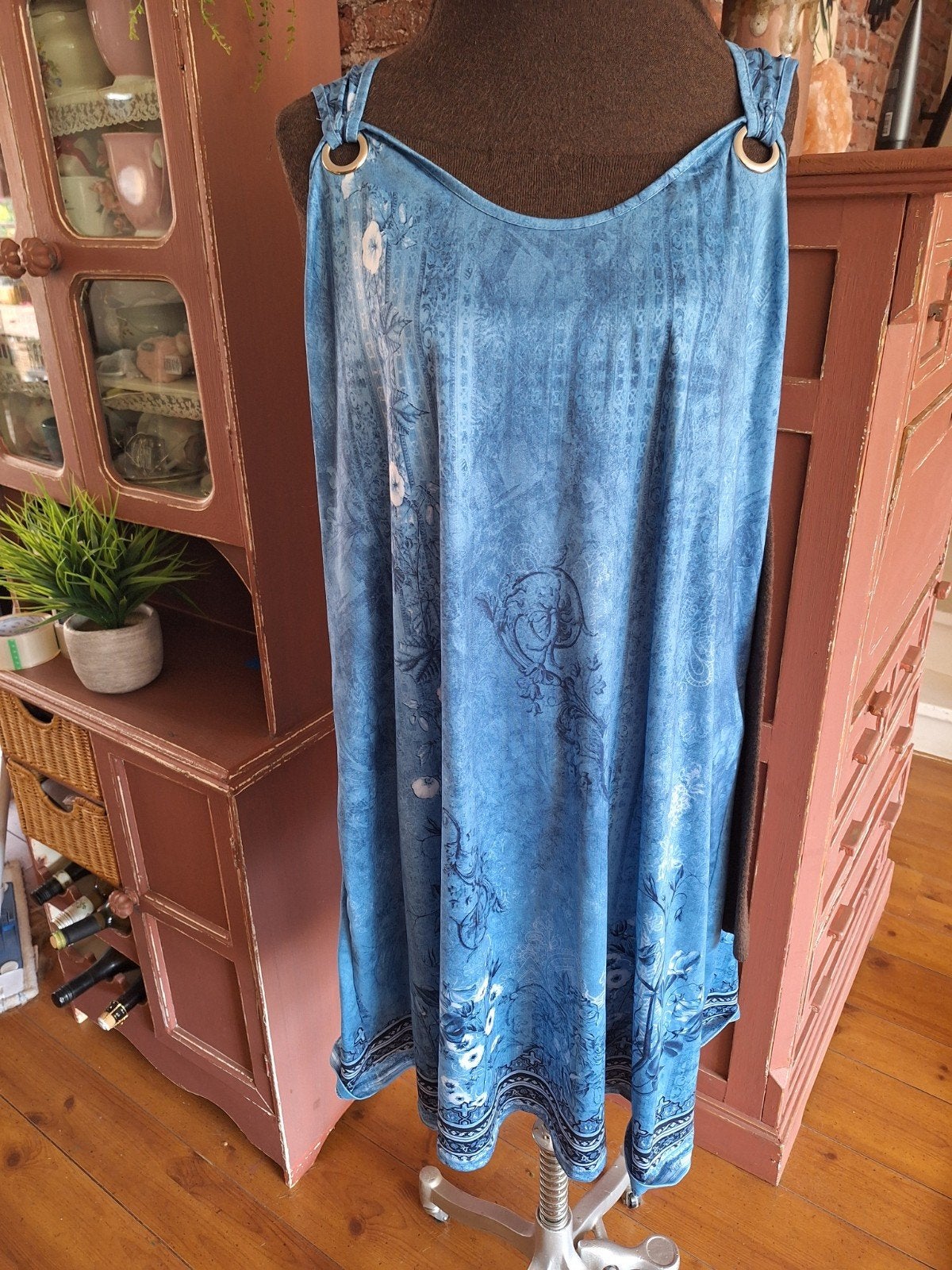 Jurk 48 50 52 54, Kleding | Dames, Grote Maten, Ophalen of Verzenden, Zo goed als nieuw, Blauw, Jurk