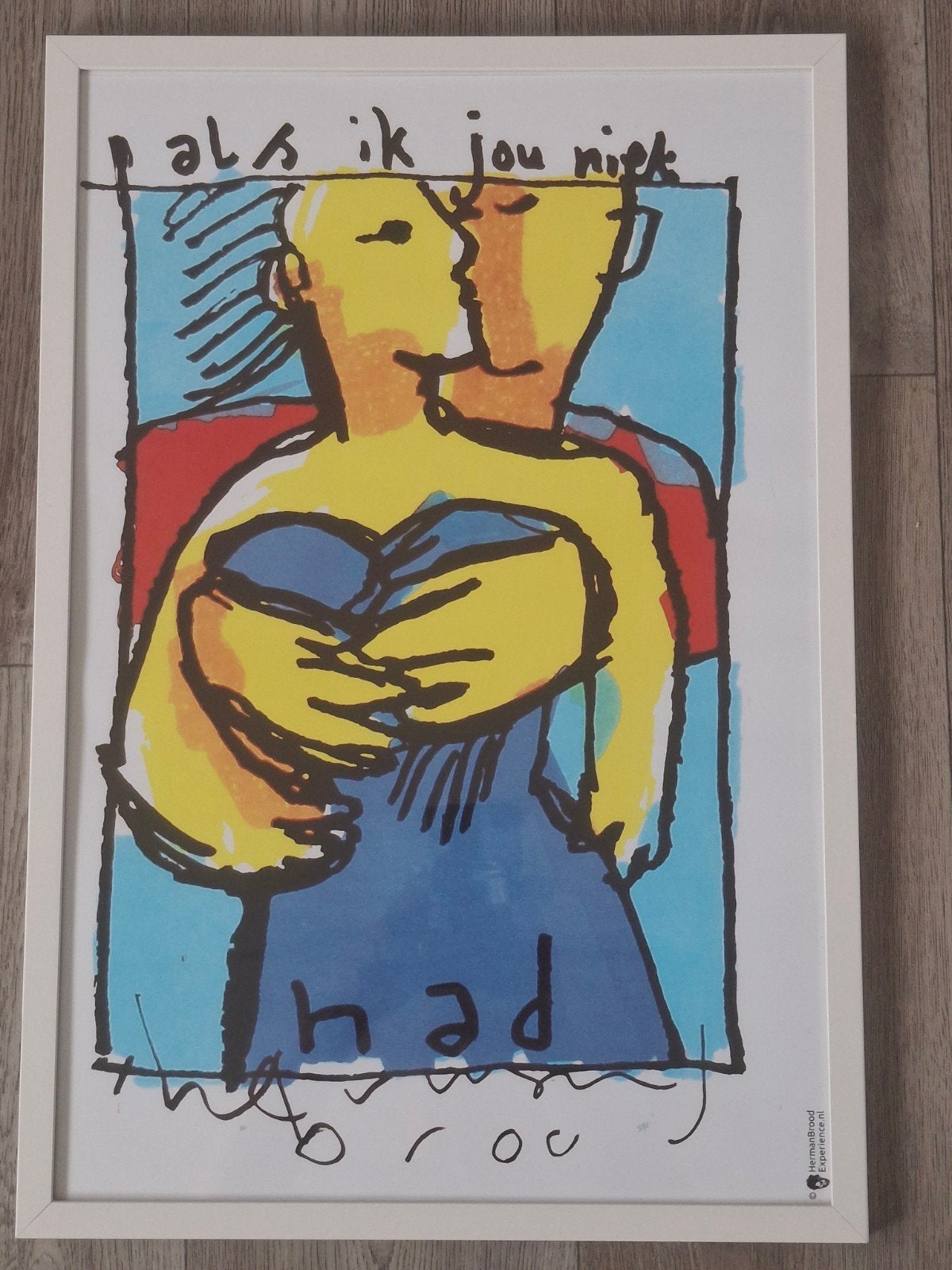 Herman Brood poster 'Als ik jou niet had', 50 – 75, Minder dan 50 cm, Oorspronkelijke maker, Ophalen of Verzenden