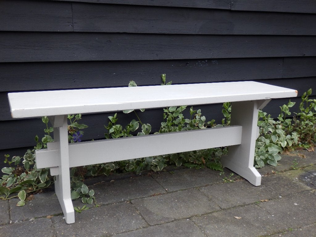 Wit houten bankje, ideaal aan de eettafel, Ophalen