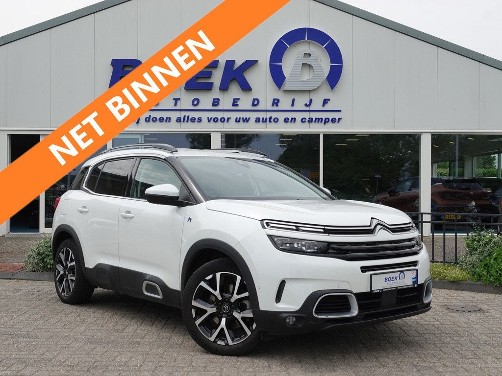 Citroën C5 Aircross 1.6 Plug-in Hybrid 225 Shine LEER | NAV, Auto's, Gebruikt, 4 cilinders, C5 Aircross, Wit