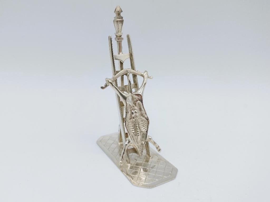 Miniatuur varken op ladder, W. van Strant,  Amsterdam, 1732, Antiek en Kunst, Verzenden, Zilver