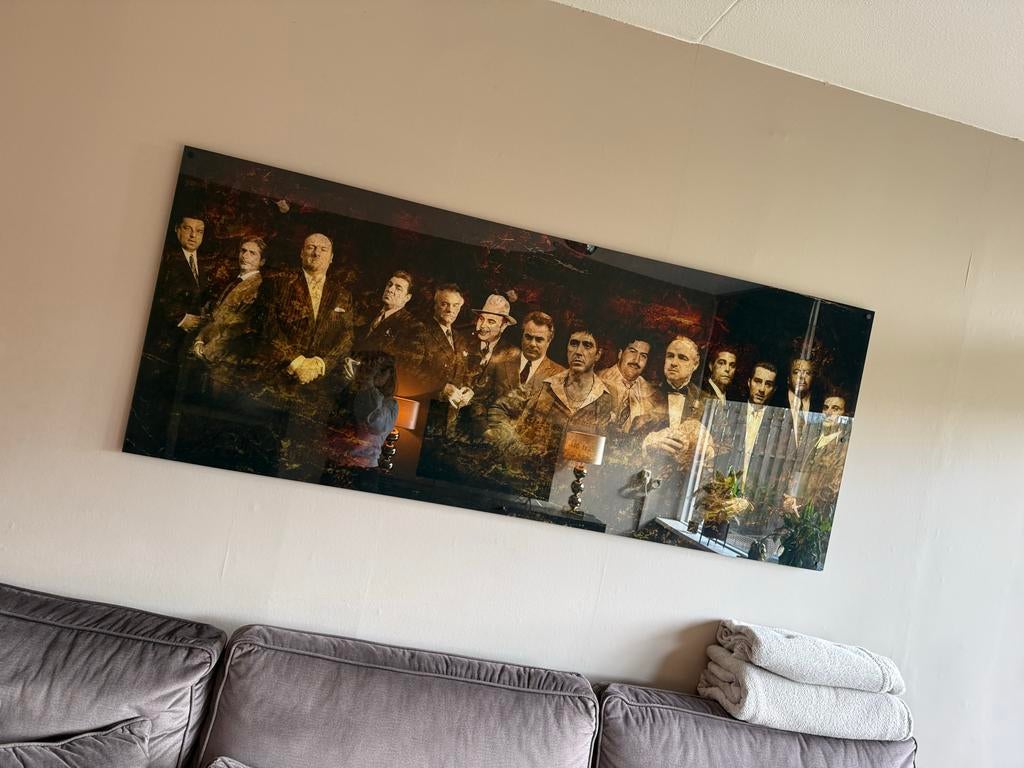 Groot Plexiglas Schilderij Gangster Stijl 200x80cm, Ophalen, Gebruikt, 125 cm of meer, Schilderij