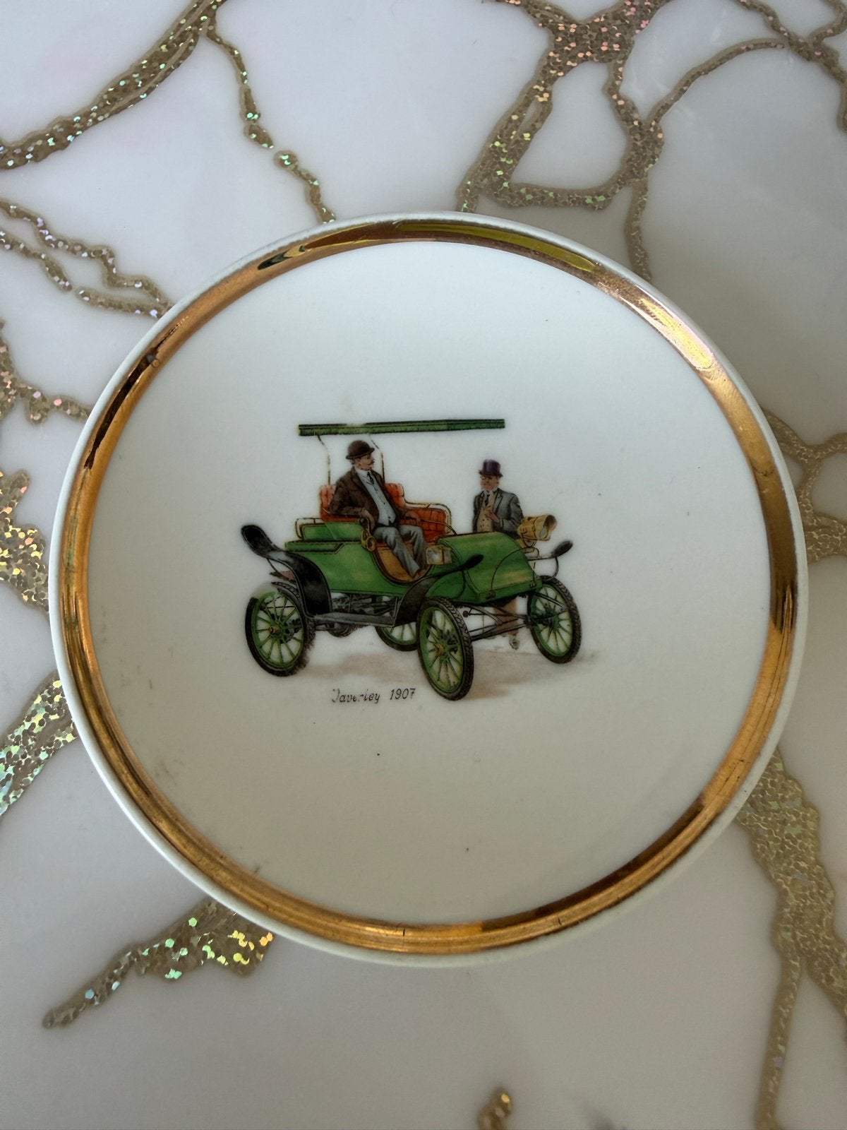 Bavaria porseleinen schaaltje met oldtimer afbeelding, Antiek en Kunst, Ophalen of Verzenden