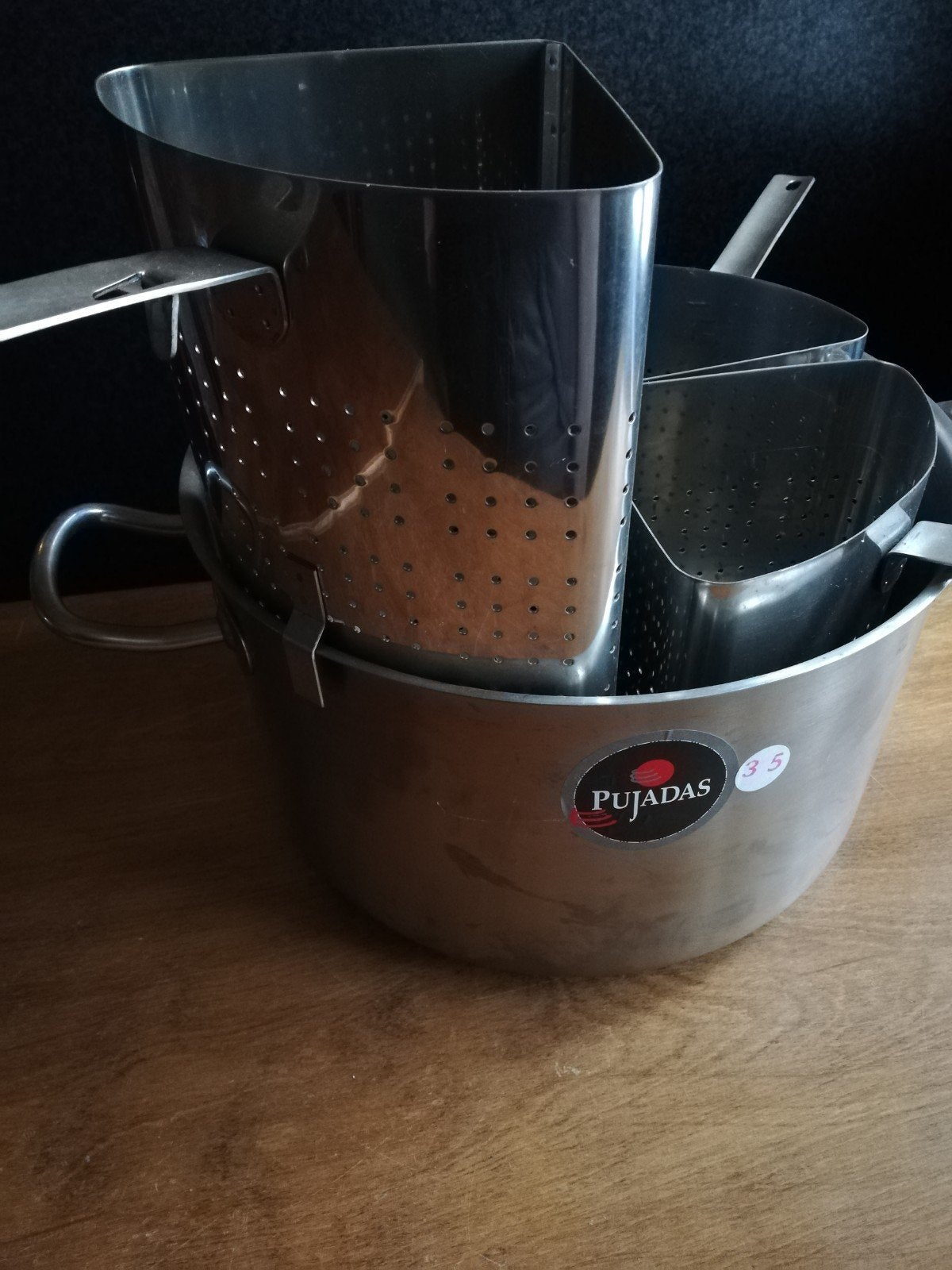 pujadas pasta kookpan 4 vaks RVS horeca, Ophalen, Zo goed als nieuw, Rvs