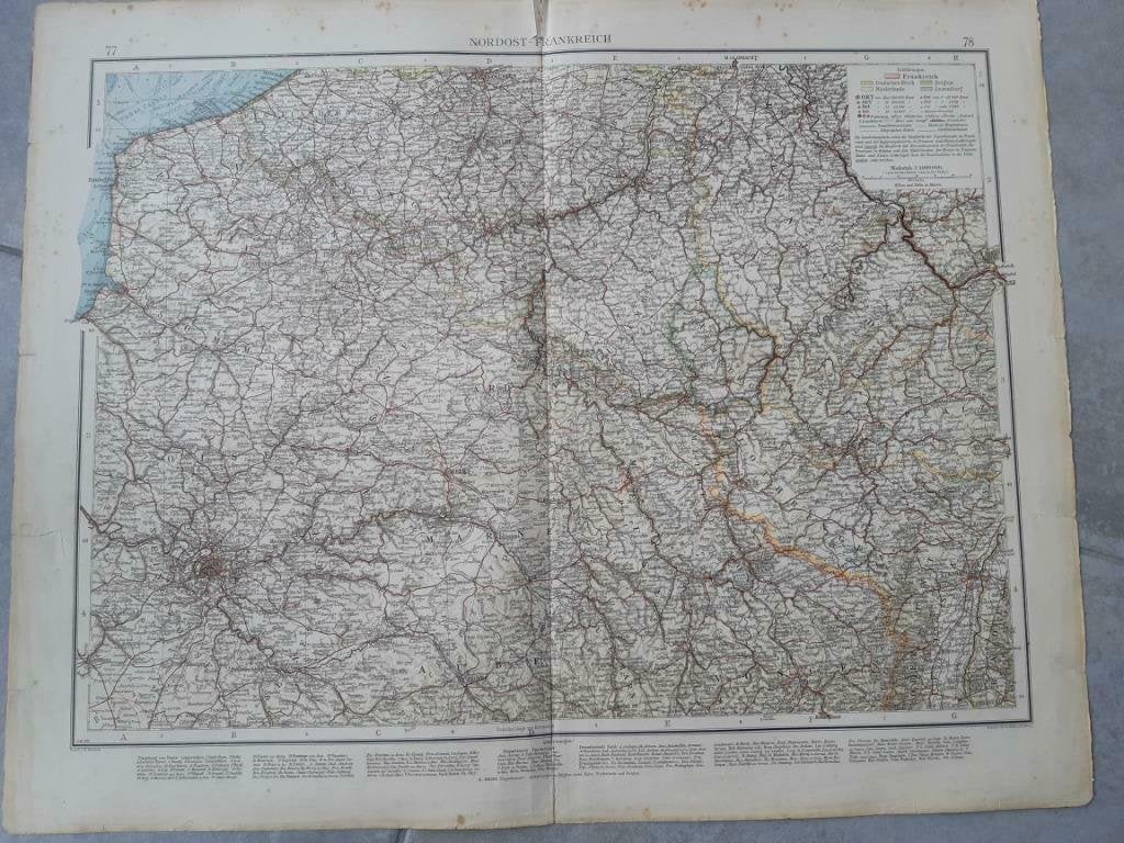 77-78/ Noord Oost Frankrijk Litho uit 1899, Ophalen of Verzenden