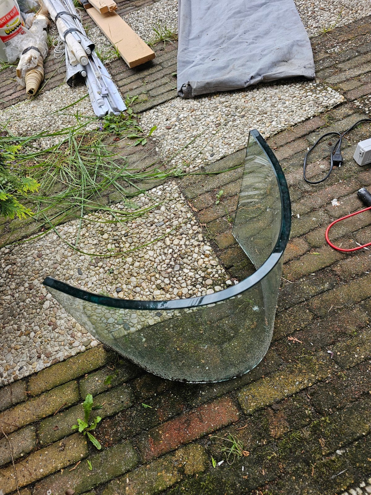 Glazen tafelvoet - Gratis af te halen in Amstelveen, Ophalen, Gebruikt, Glas